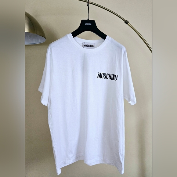 NWT MOSCHINO COUTURE White Men's T-Shirt with Logo Print Size: L